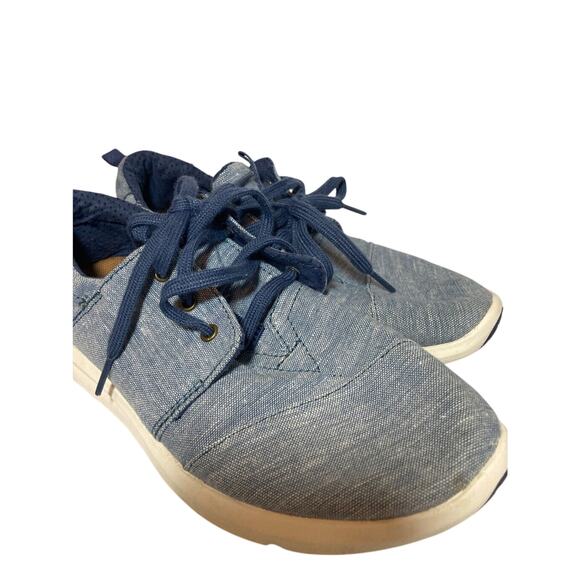 TOMS Blue Faux Denim Front Lace Sneakers Sz. 7 - Picture 4 of 6